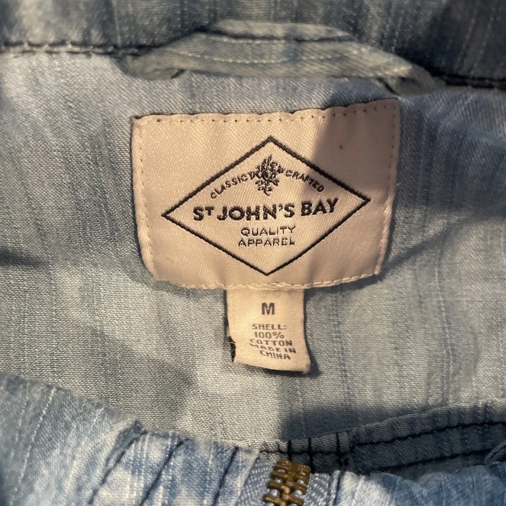 St Johns Bay Marrakech‎ chambray anorak utility jacket. Size Medium